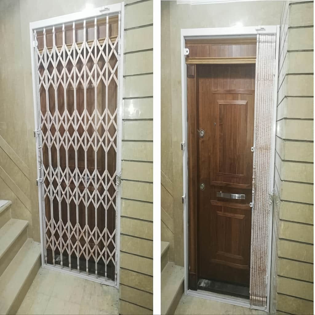 فروش درب آکاردئونی چهار گل لوزی با رنگ سفارشی در بندر عباس