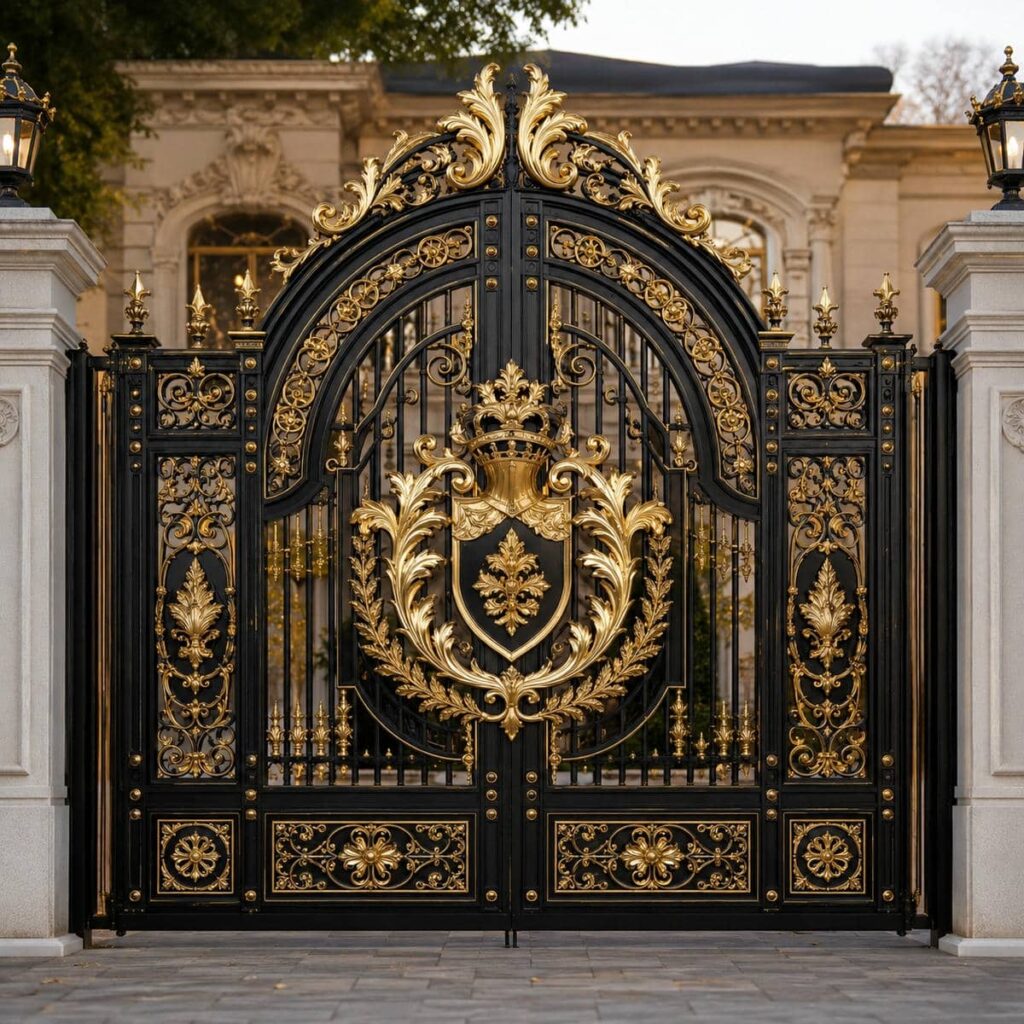 خرید درب ویلایی مشکی طلایی ورودی لوکس در بندر عباس