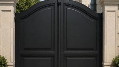 13 نمونه درب پارکینگ مشکی طلایی در بندر عباس
