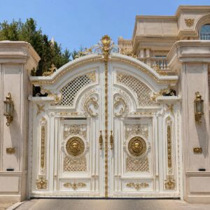 11 مدل درب ویلایی سفید طلایی نمای کلاسیک در بندر عباس