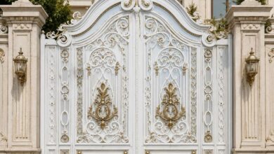 6 مدل درب حیاط سفید طلایی در بندر عباس