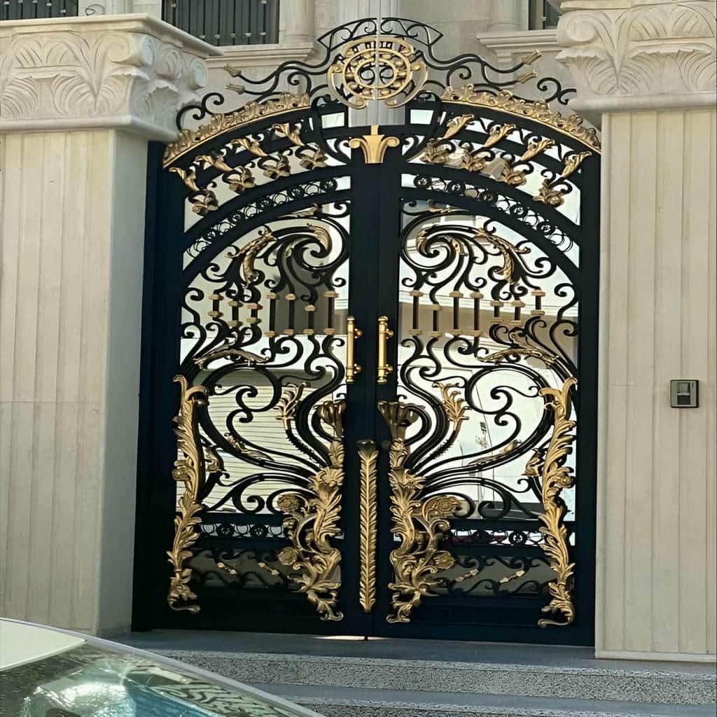 نصب درب ویلایی برش لیزری طرح هندسی دولنگه در بندر عباس