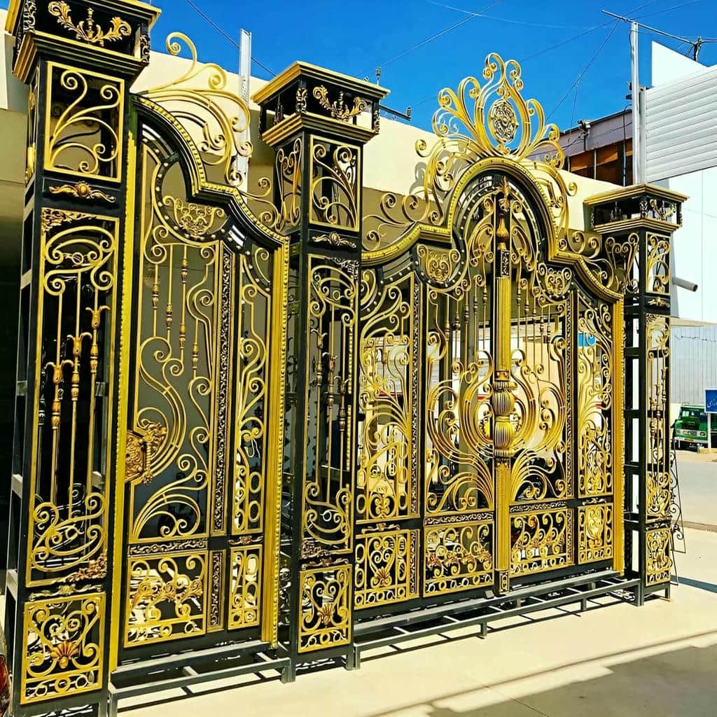 تولید درب حیاط CNC پنل مشبک با طرح شبکه‌ای در بندر عباس