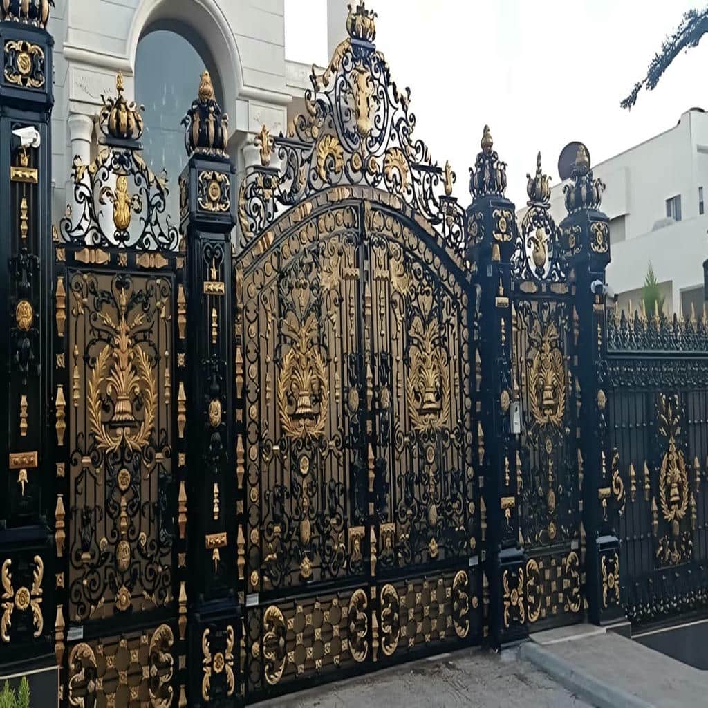 سفارش درب ساختمان مدرن نمای سنگ با خطوط هندسی در بندر عباس