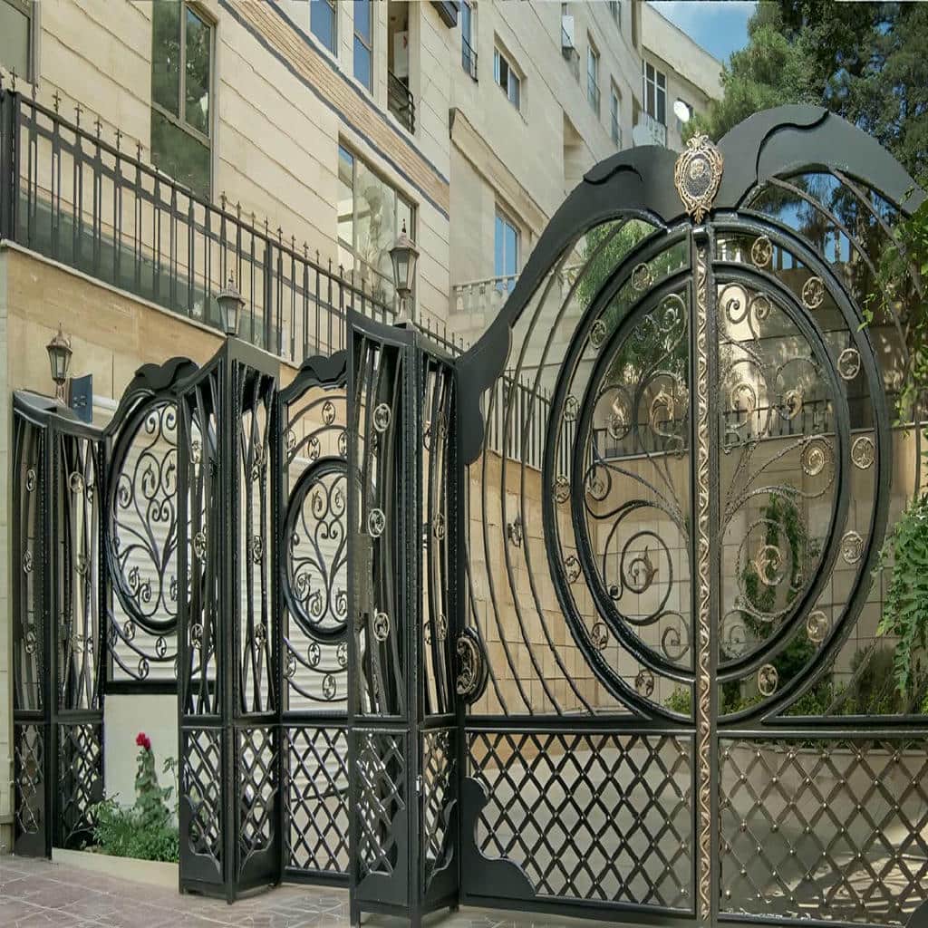 اجرای درب پارکینگ برش لیزری طرح هندسی هماهنگ با نما در بندر عباس اجرای درب پارکینگ برش لیزری طرح هندسی هماهنگ با نما در بندر عباس