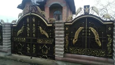 14 نمونه درب ساختمان فرفورژه گل دار در بندر عباس