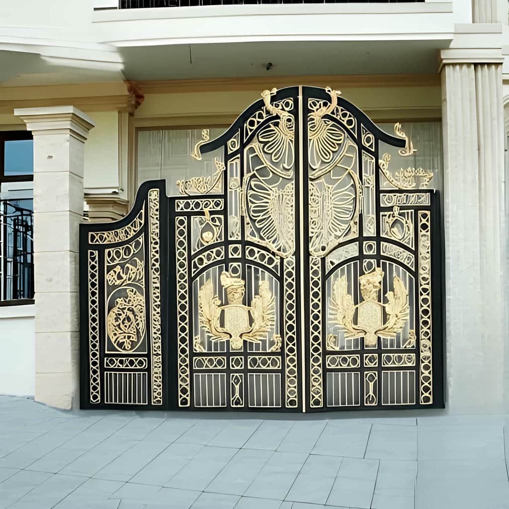 تولید درب پارکینگ حیاط لولایی هماهنگ با نما در بندر عباس