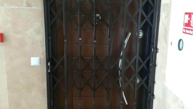 درب حفاظتی آپارتمان مدرن بندر عباس نمای مینیمال