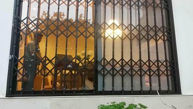 حفاظ پشت درب آپارتمان بندر عباس با رنگ تیره و فرم ساده