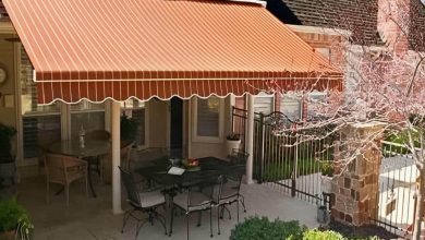 سایبان برقی خانه بندر عباس مدل بازویی سفید