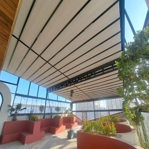 سایبان تاشو بندر عباس با پوشش جمع شونده