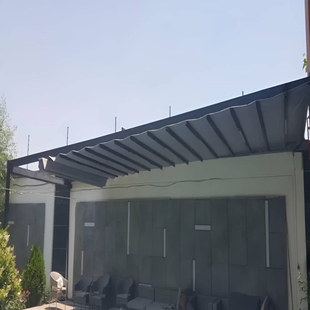 سایه بان برقی آپارتمان با پارچه مقاوم